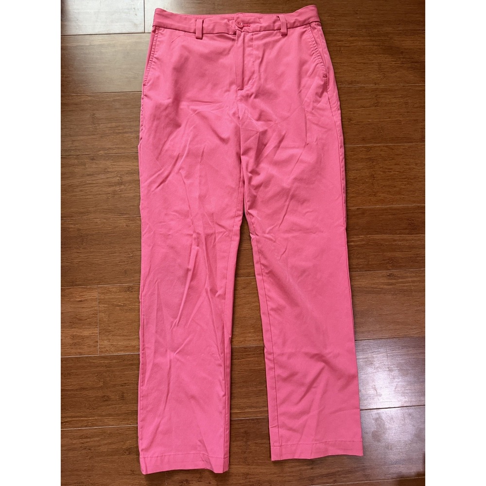 Vineyard Vines boys size 14 Golf Pants On-The-Go Neon Rosa Pink Stretch